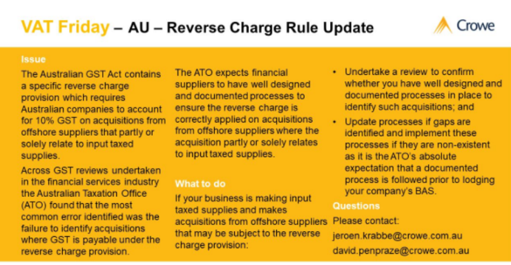 Reverse Charge Rule Update VATupdate   Eaee A A§ Qustralia Reverse Charge 740x385 